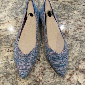 Rothy's The Point turquoise melange size 12.5 EUC